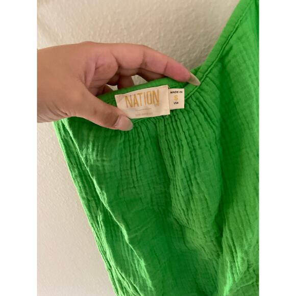 Nation LTD Adele Midi Dress Lime Green Gauzy Lightweight Slip Size S - Picture 4 of 8